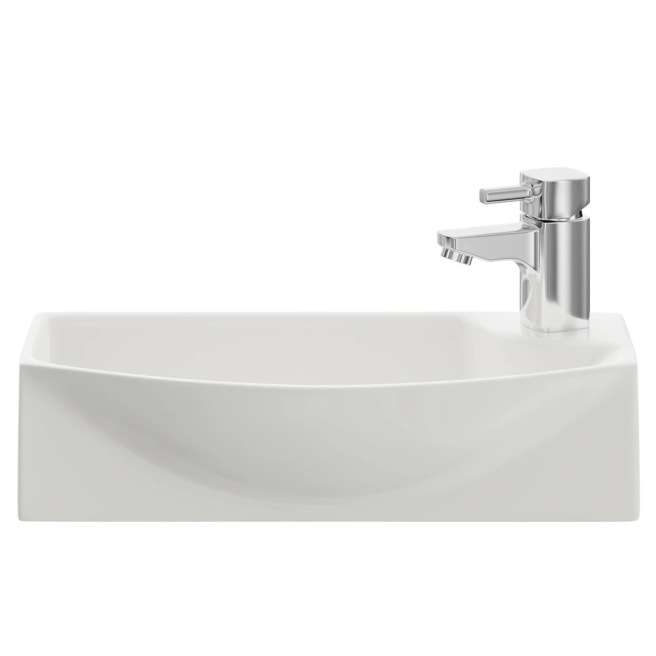 Sintra 450mm X 220mm Left Hand Wall Hung Basin With 1 Tap Hole 4 Sintra 450mm X 220mm Left Hand Wall Hung Basin With 1 Tap Hole - Image 2