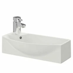Sintra 450mm X 220mm Right Hand Wall Hung Basin With 1 Tap Hole