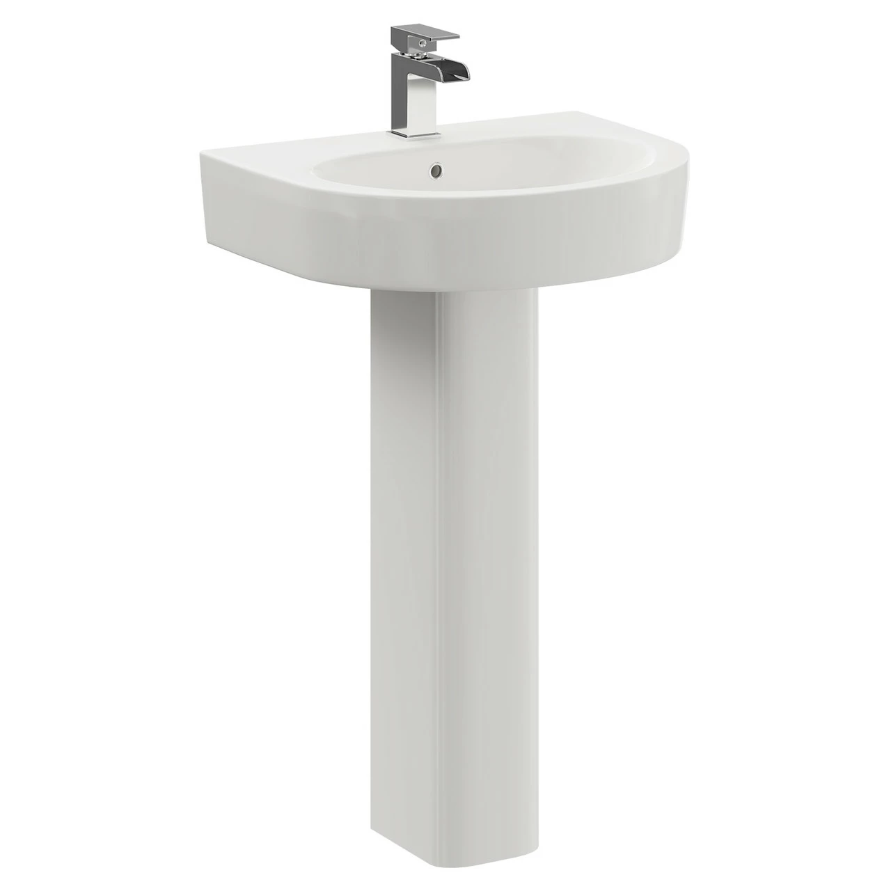 Stamford 550mm Basin With 1 Tap Hole And Full Pedestal 5 Stamford 550mm Basin With 1 Tap Hole And Full Pedestal - Image 3