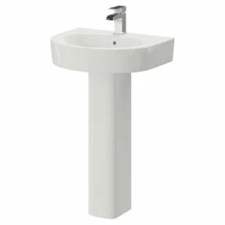 Stamford 550mm Basin With 1 Tap Hole And Full Pedestal
