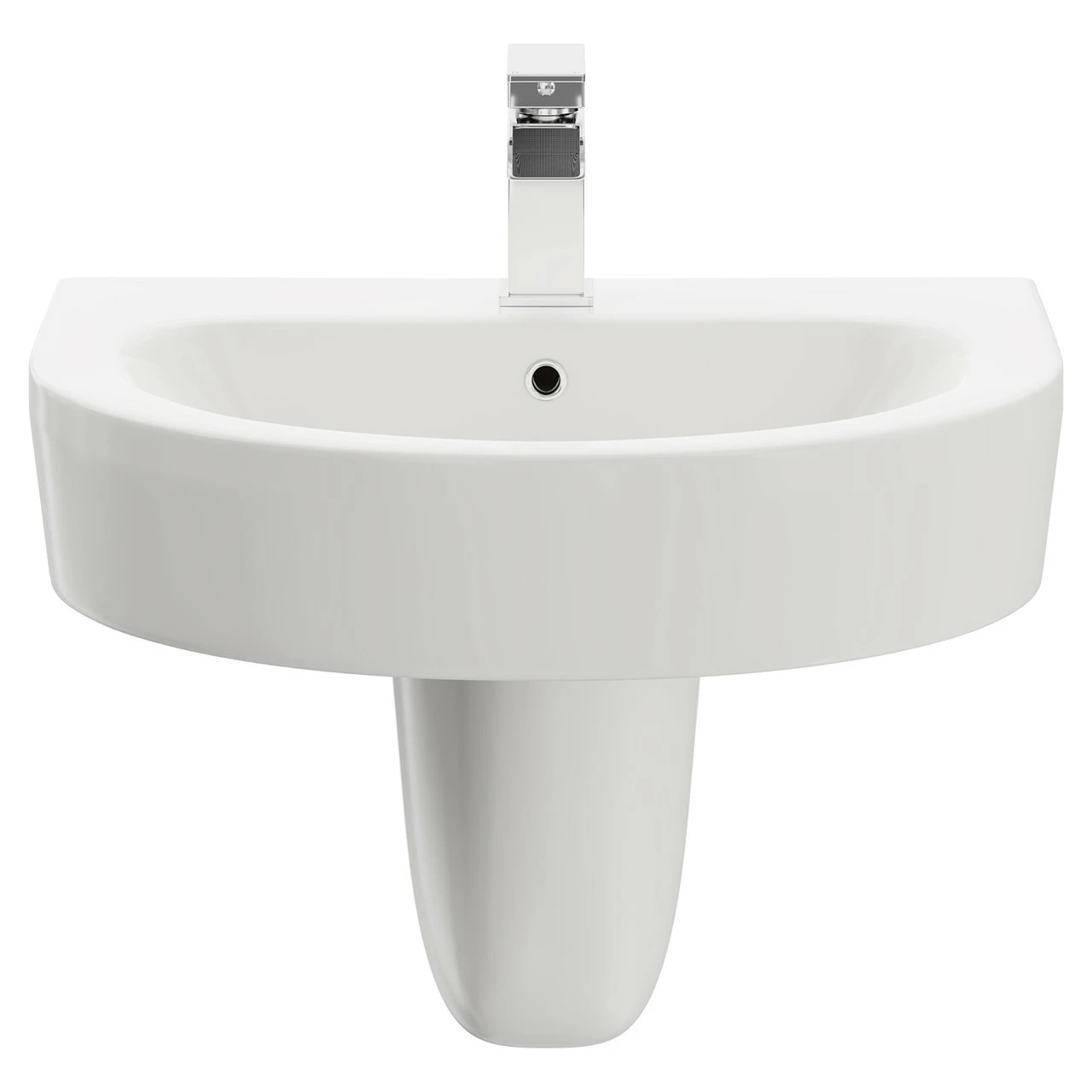 Stamford 550mm Basin With 1 Tap Hole And Semi Pedestal 4 Stamford 550mm Basin With 1 Tap Hole And Semi Pedestal - Image 2