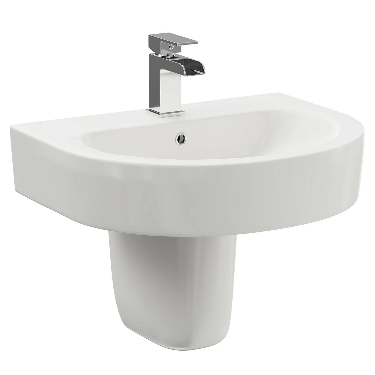 Stamford 550mm Basin With 1 Tap Hole And Semi Pedestal 5 Stamford 550mm Basin With 1 Tap Hole And Semi Pedestal - Image 3
