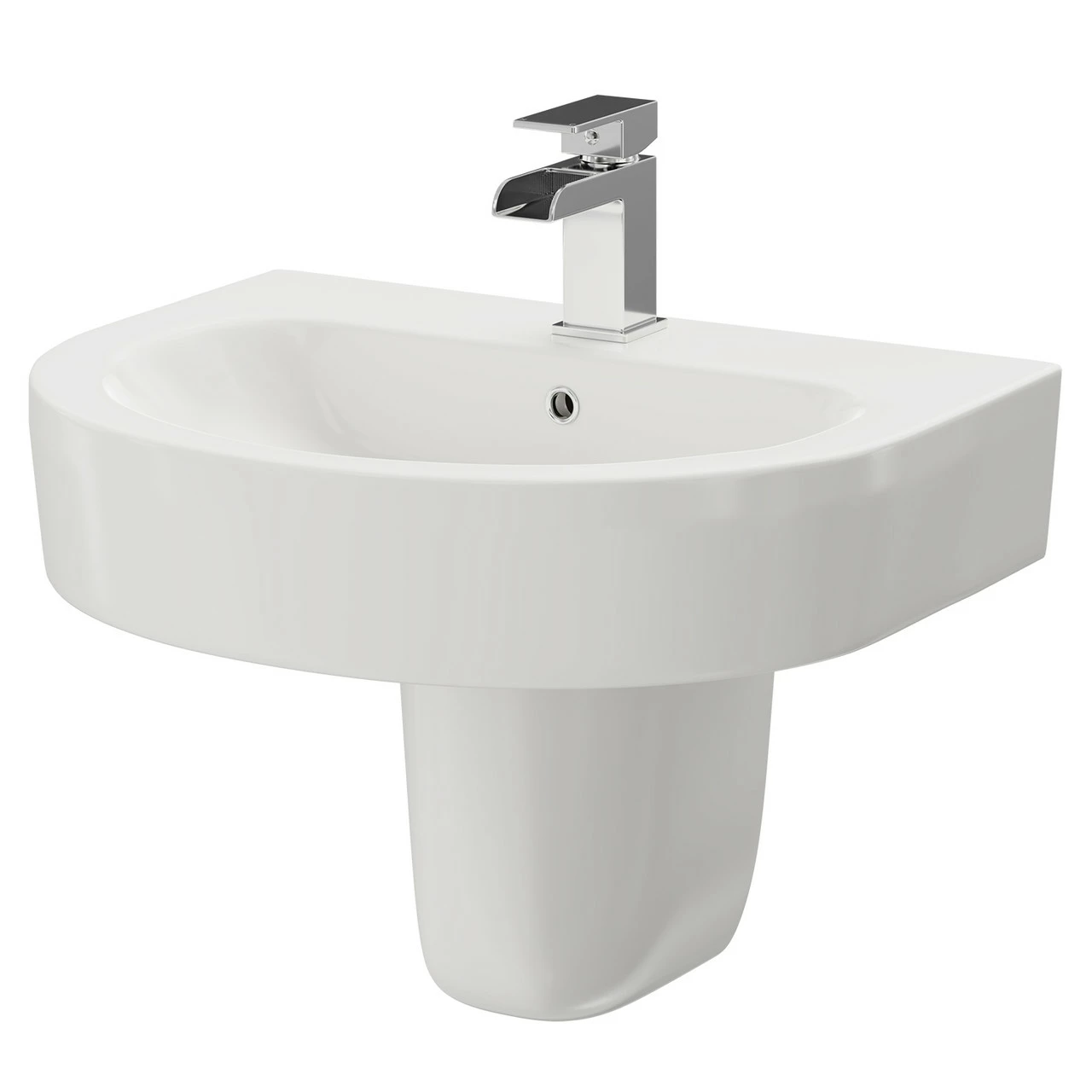 Stamford 550mm Basin With 1 Tap Hole And Semi Pedestal 3 Stamford 550mm Basin With 1 Tap Hole And Semi Pedestal
