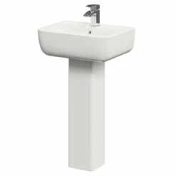 Tacoma 550mm Basin With 1 Tap Hole And Full Pedestal