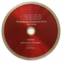 Tileasy 150mm Professional Wet Continuous Blade With 10mm Diamond Cutting Rim - PW150