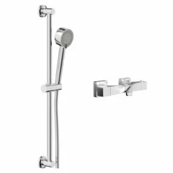Windsor. Twist Polished Chrome Thermostatic Bar Valve Mixer Shower With Tyne Shower Slide Rail Kit 10 Windsor. Twist Polished Chrome Thermostatic Bar Valve Mixer Shower With Tyne Shower Slide Rail Kit -Bathroom Products Sales Store twist polished chrome thermostatic bar valve mixer shower with tyne shower slide rail kit left 29898.1678115084