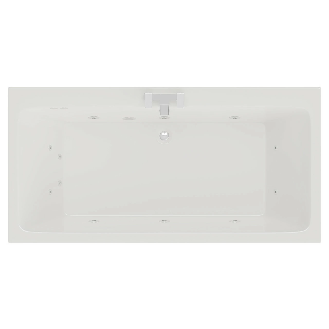 Verna 1800mm X 900mm 12 Jet Chrome Flat Jet Double Ended Whirlpool Bath