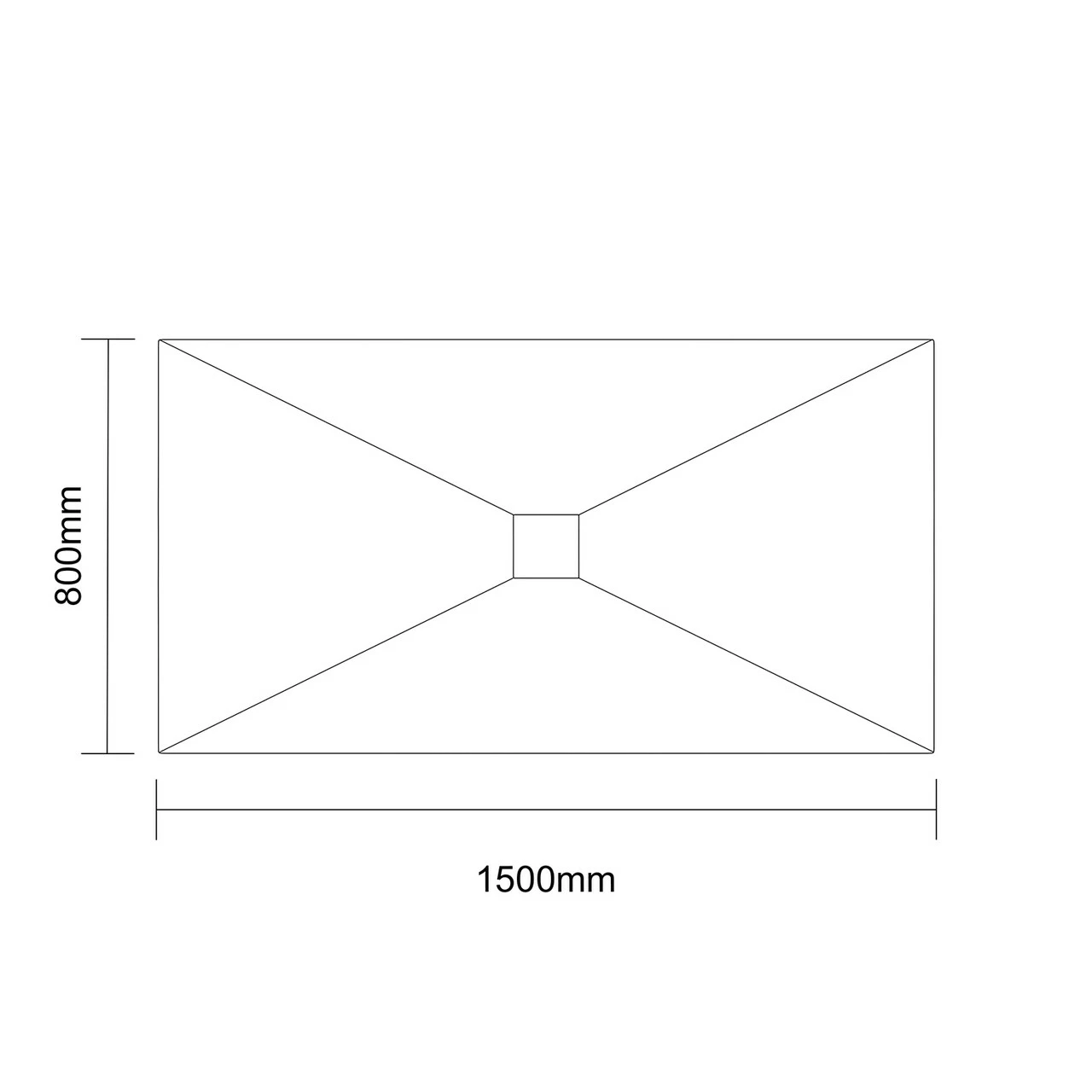 WholeSeal Wetroom 1500mm X 800mm X 30mm Rectangular Shower Tray Former With Centre Square Waste Outlet - Image 6