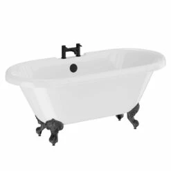 Windsor. Windsor 1795mm X 785mm Double Ended Freestanding Roll Top Bath With Matt Black Claw Feet -Bathroom Products Sales Store windsor 1795mm x 785mm double ended freestanding roll top bath with matt black claw feet left 04321.1652445047