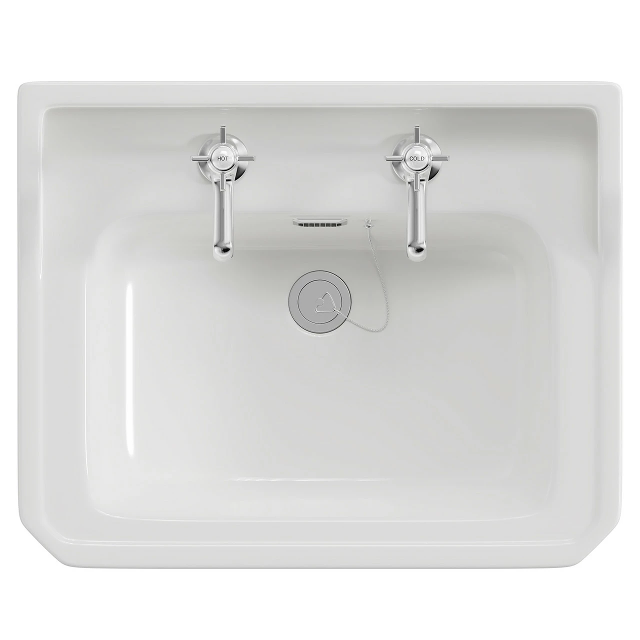 Windsor. Windsor Traditional 560mm Basin With 2 Tap Holes And Full Pedestal - Image 5