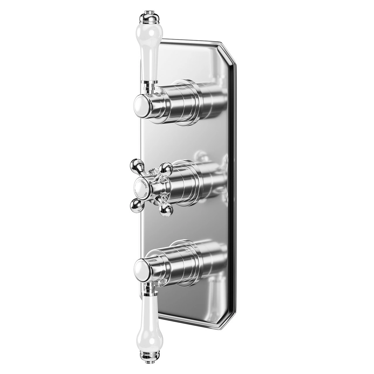 Windsor. Windsor Traditional Polished Chrome Concealed Triple Thermostatic Shower Valve - 2 Outlet 3 Windsor. Windsor Traditional Polished Chrome Concealed Triple Thermostatic Shower Valve - 2 Outlet