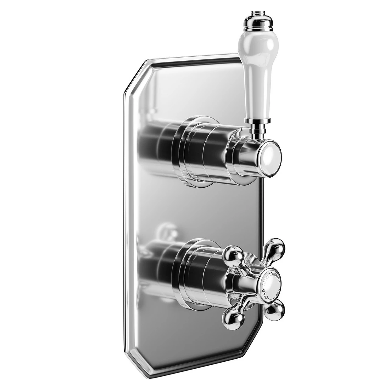 Windsor. Windsor Traditional Polished Chrome Concealed Twin Thermostatic Shower Valve - 1 Outlet 5 Windsor. Windsor Traditional Polished Chrome Concealed Twin Thermostatic Shower Valve - 1 Outlet - Image 3